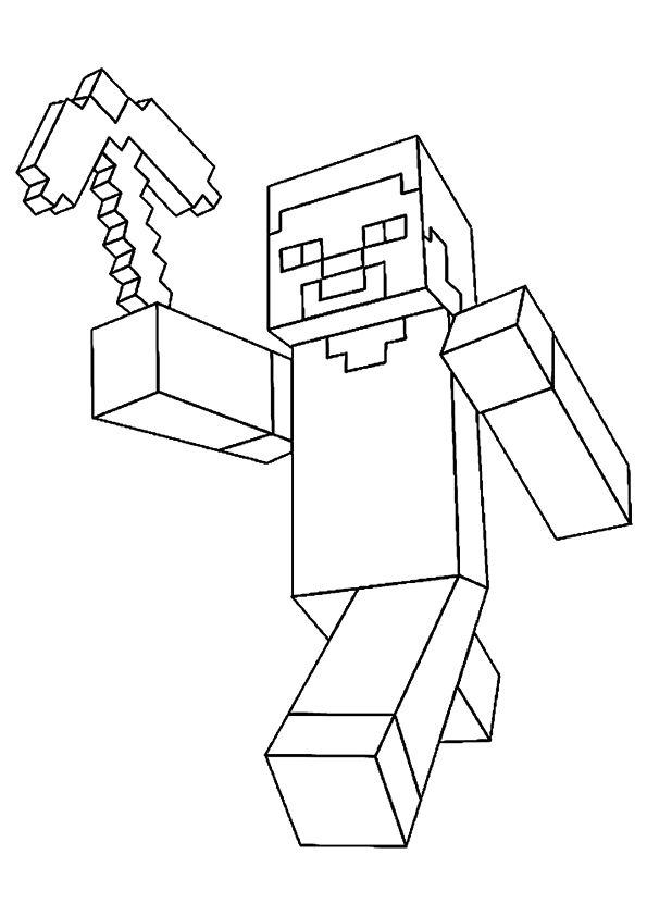 minecraft coloring pages steve