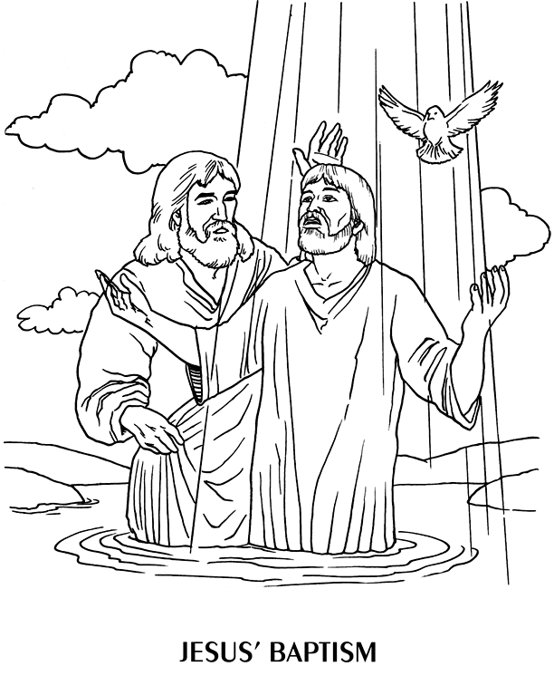 jesus is baptized coloring page