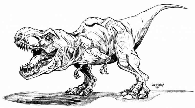 realistic t-rex coloring pages