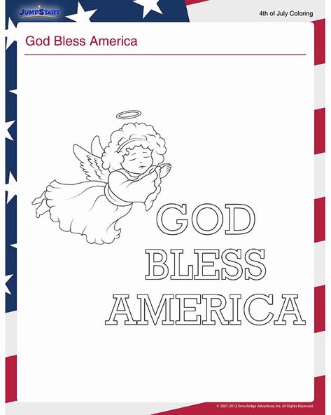 god bless america coloring page