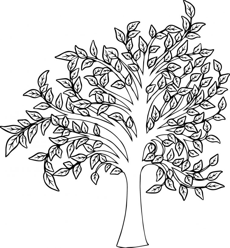coloring pages of trees with leaves