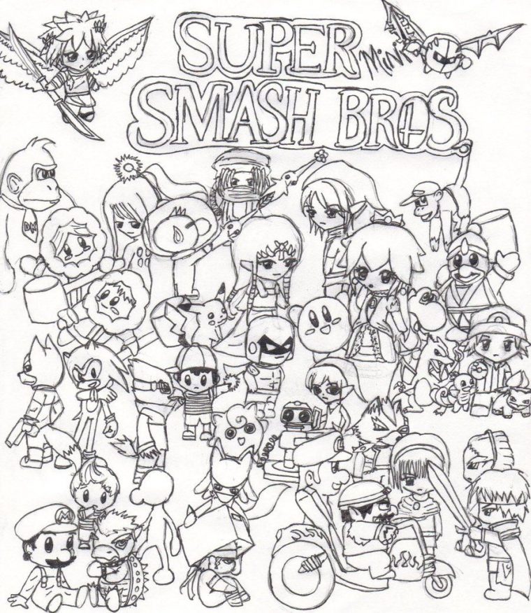 smash brothers coloring pages