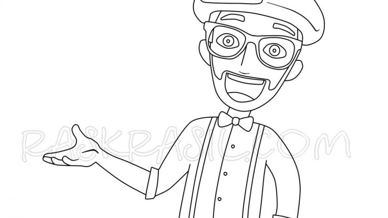 blippi excavator coloring page
