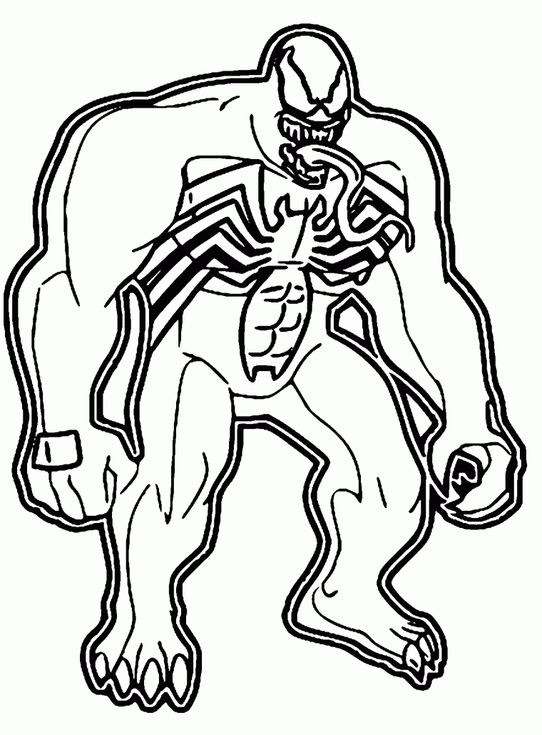 venom spiderman coloring pages print