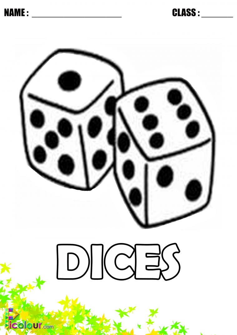 dice coloring page