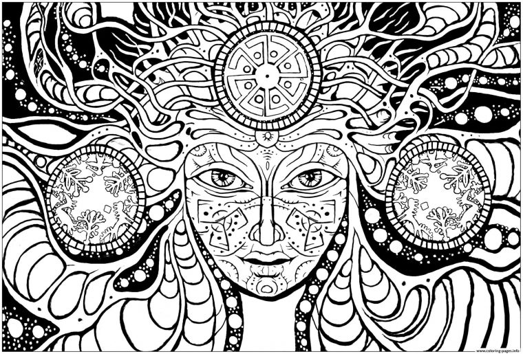 free printable trippy coloring pages for adults