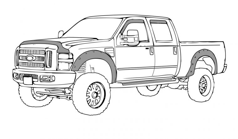 jacked up chevy truck coloring pages