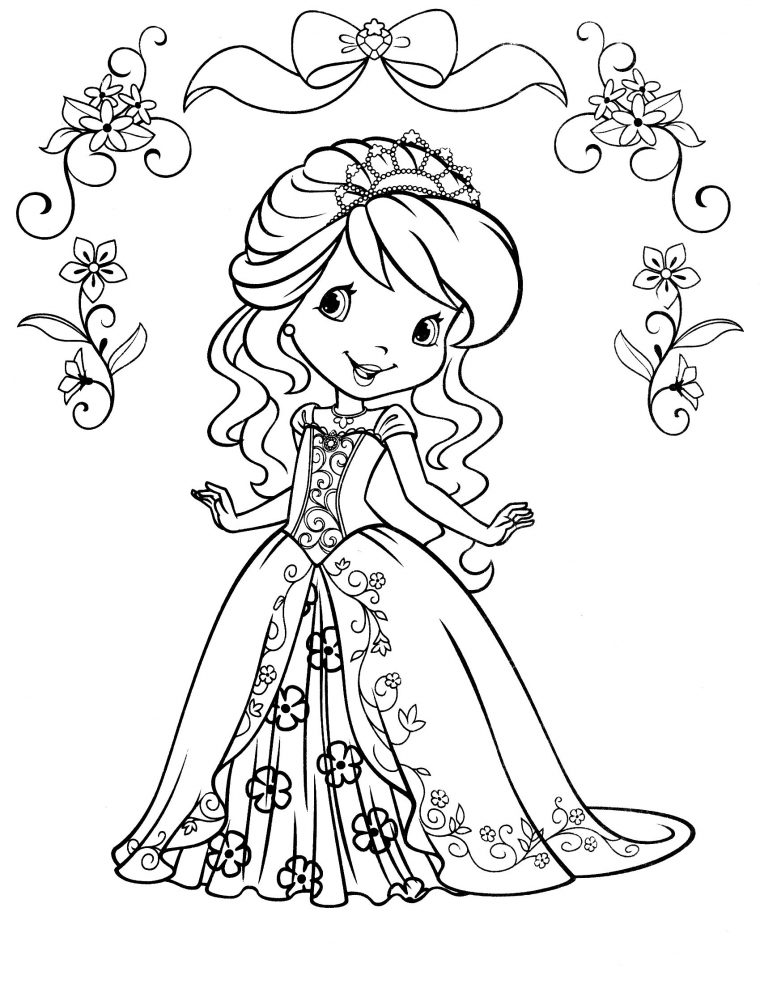 princess strawberry shortcake coloring pages