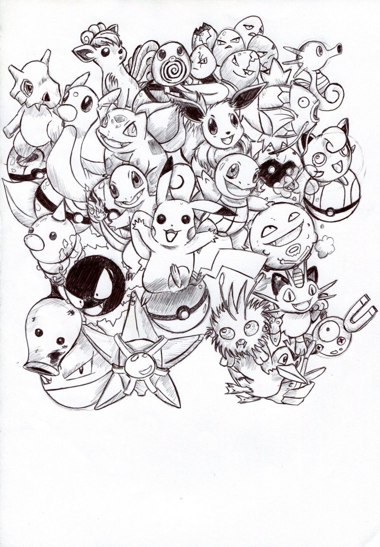 pokemon group coloring pages