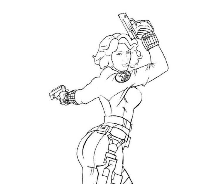 marvel black widow coloring pages