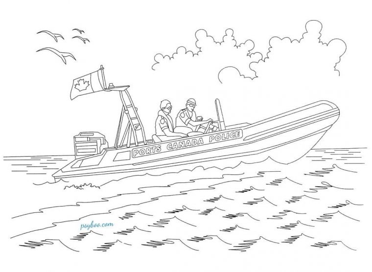 speed boat coloring page