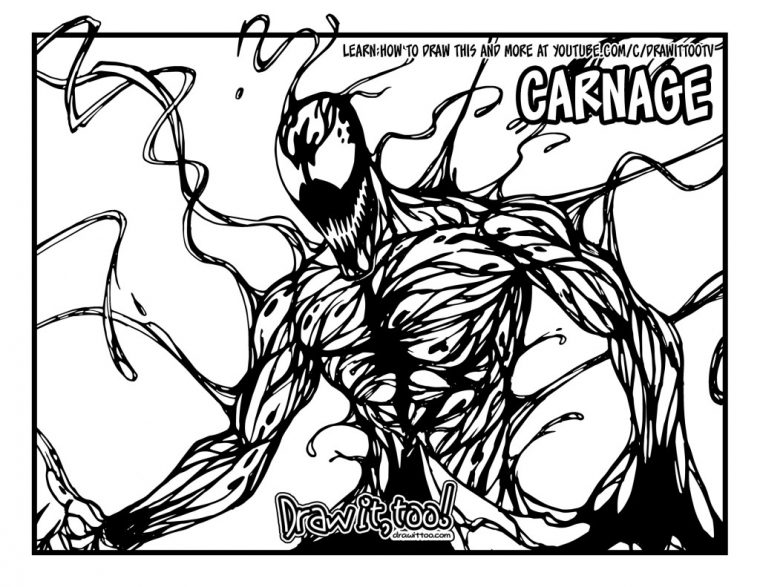 printable carnage venom coloring pages