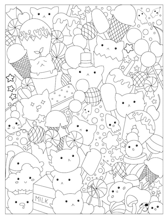 candy cat coloring pages