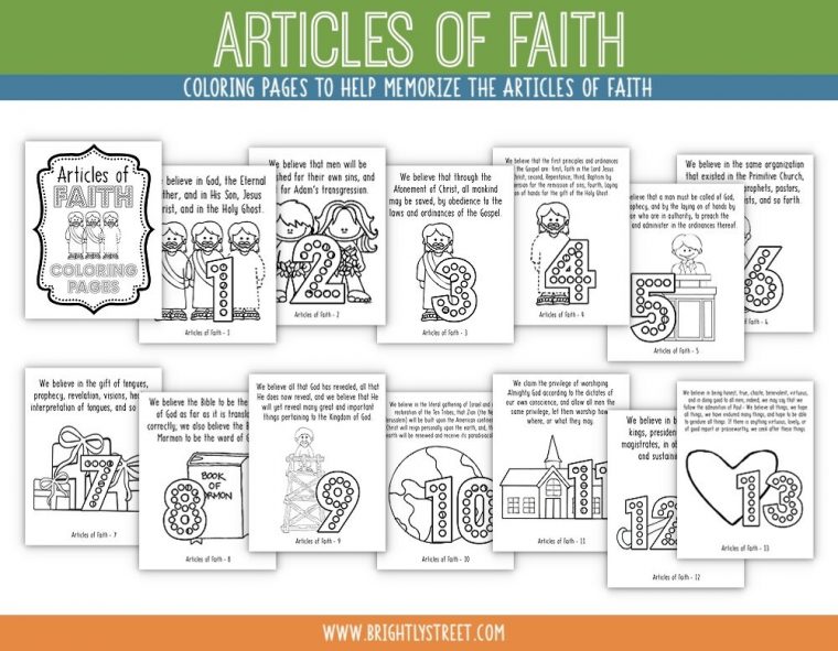 articles of faith coloring pages