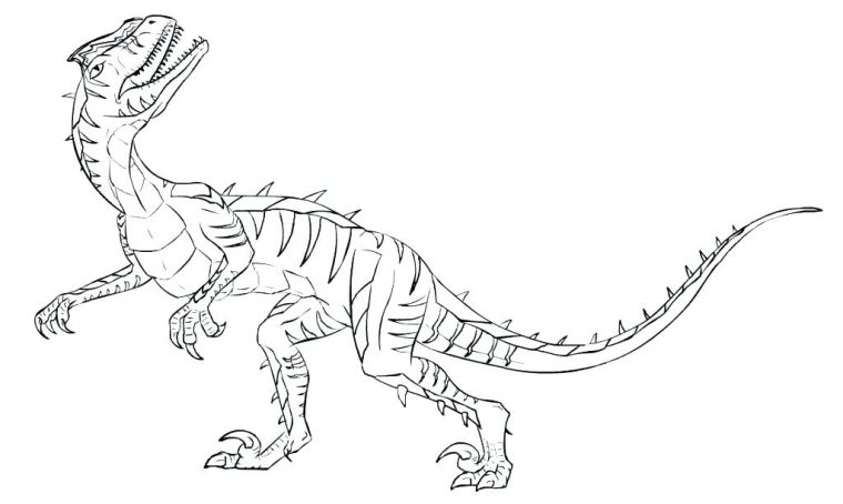 jurassic world velociraptor blue coloring pages