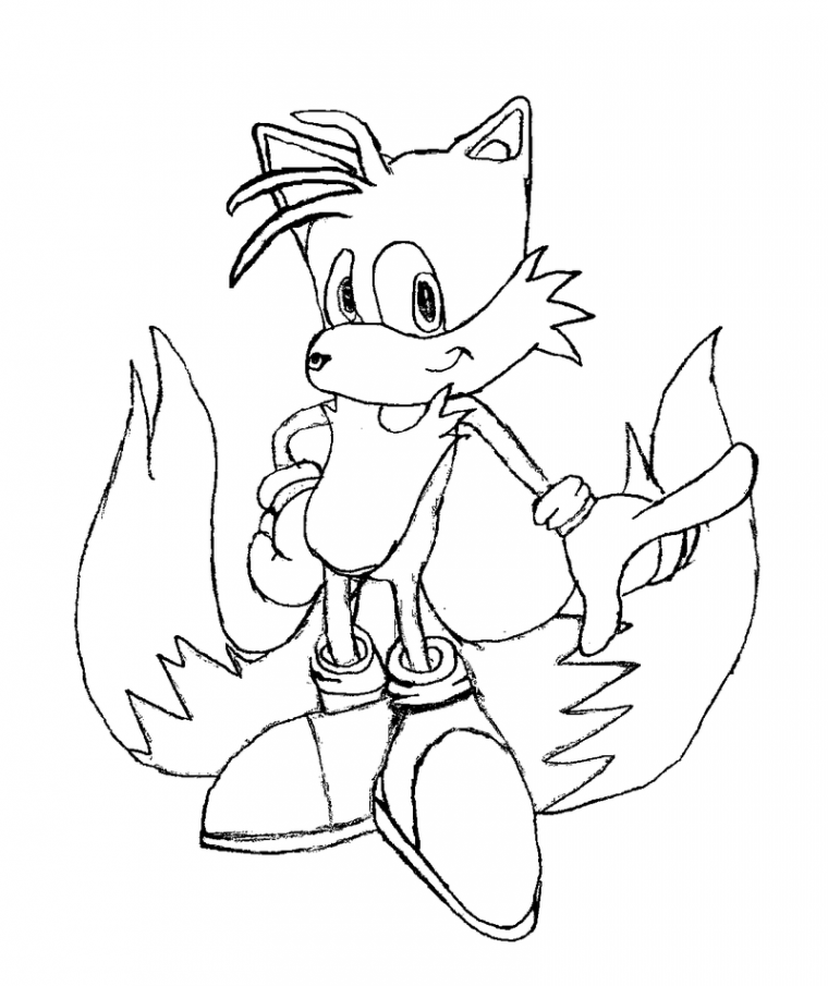 tails the fox coloring pages