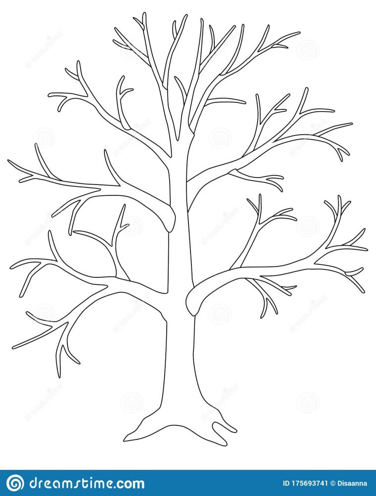 coloring page of a tree without leaves