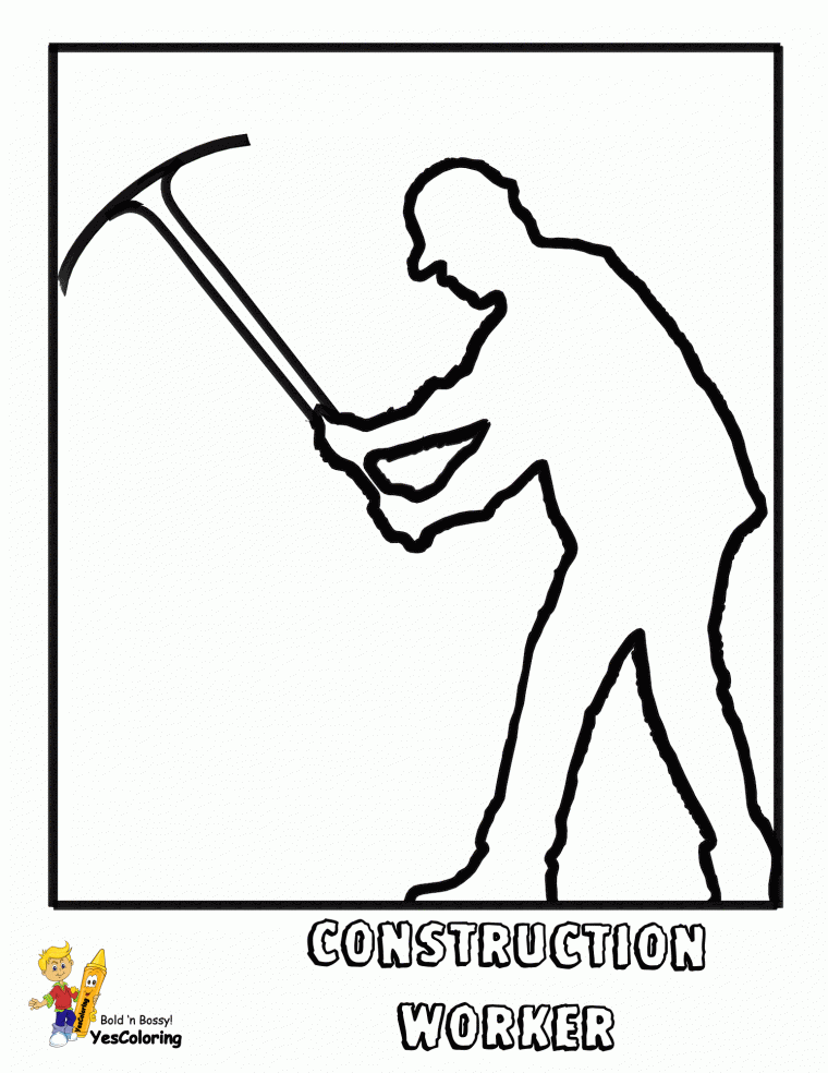 construction worker coloring page