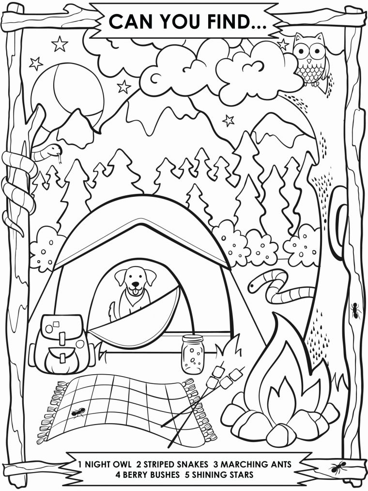 camping coloring pages for adults