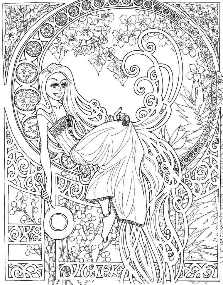 detailed fairy coloring pages for adults