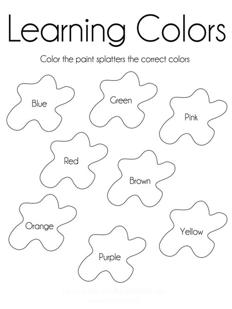 coloring pages for learning colors