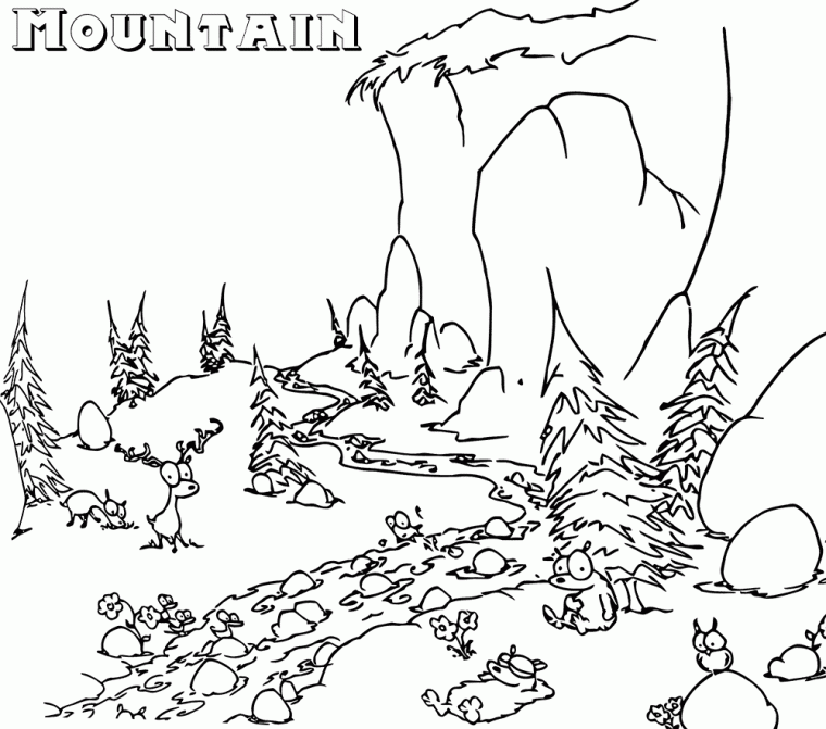 mountains coloring pages