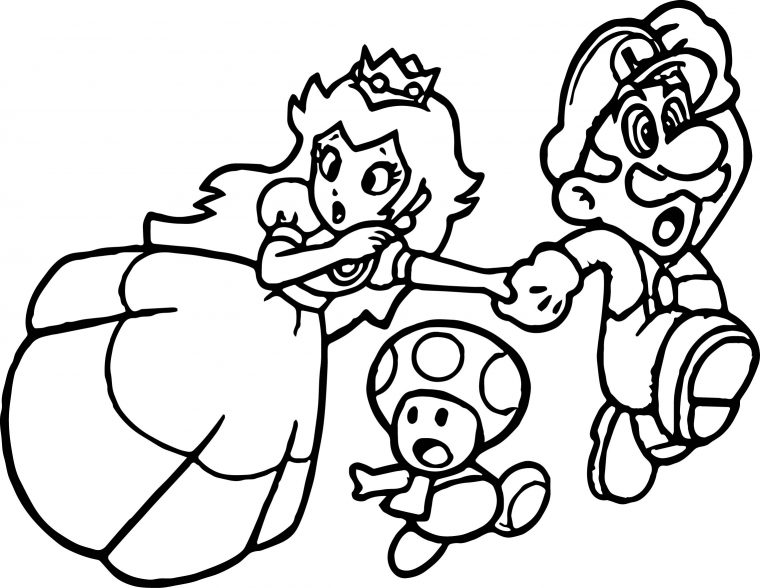 mario princesses coloring pages