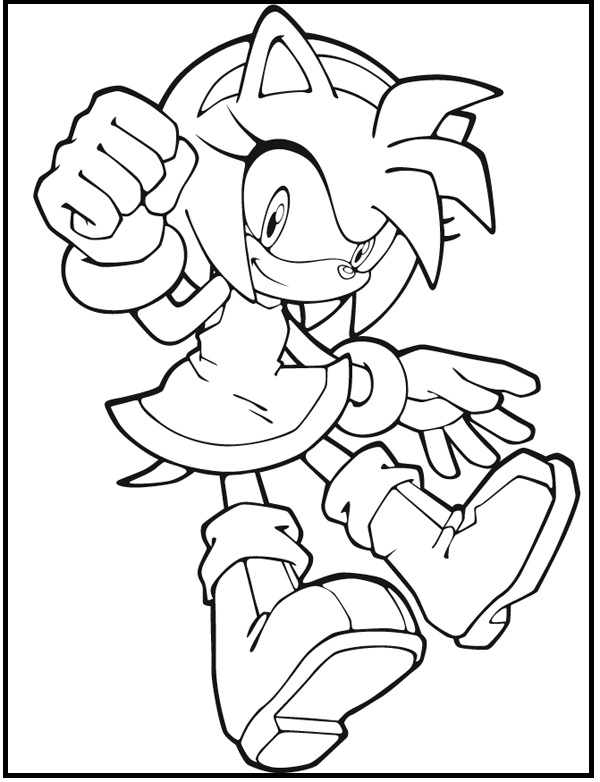 sonic coloring pages amy