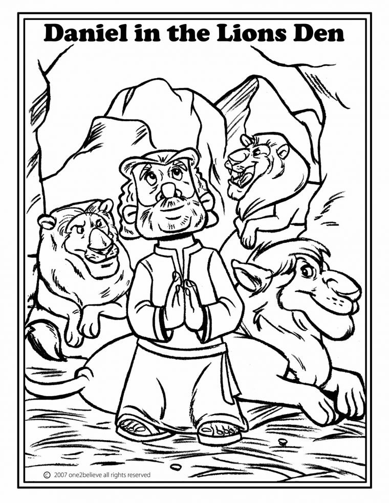 daniel and the lions den coloring pages