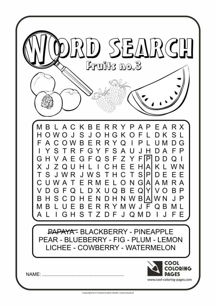 coloring pages word search