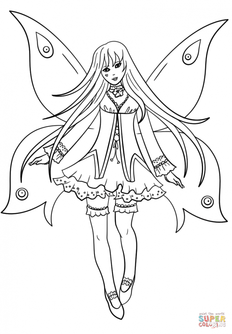 coloring pages gothic fairies