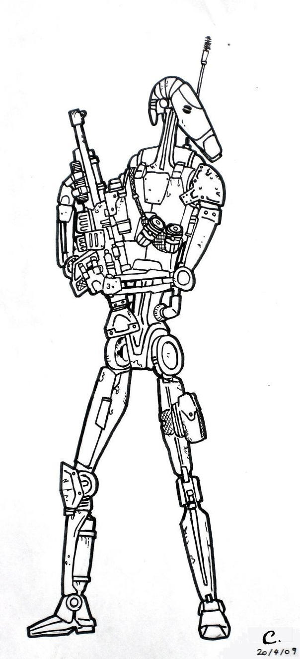 battle droid coloring pages