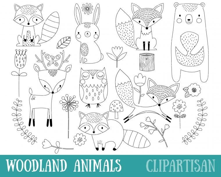 woodland creatures coloring pages