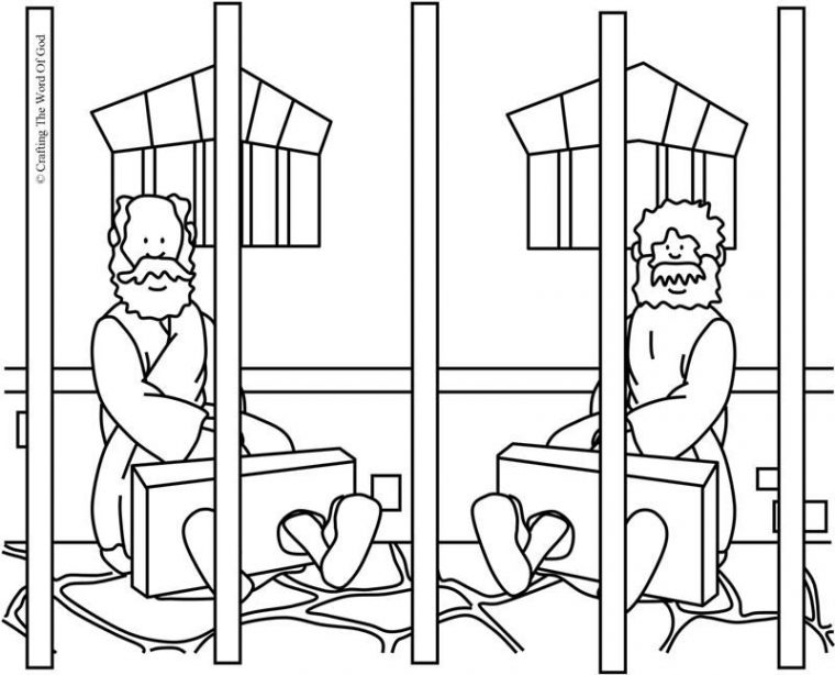 paul and silas in jail coloring page