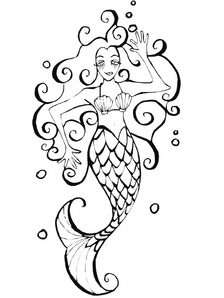 black mermaid coloring pages