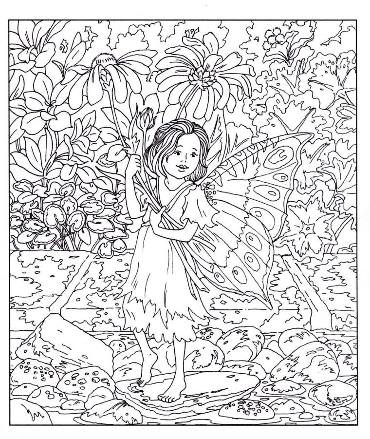 fairy garden coloring page