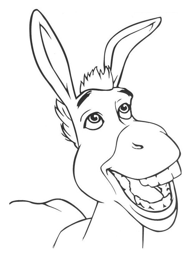 shrek donkey coloring page