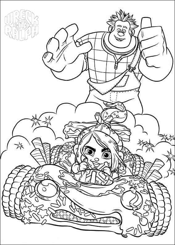 ralph and vanellope coloring pages