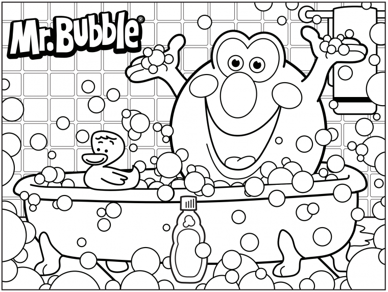 bath coloring pages