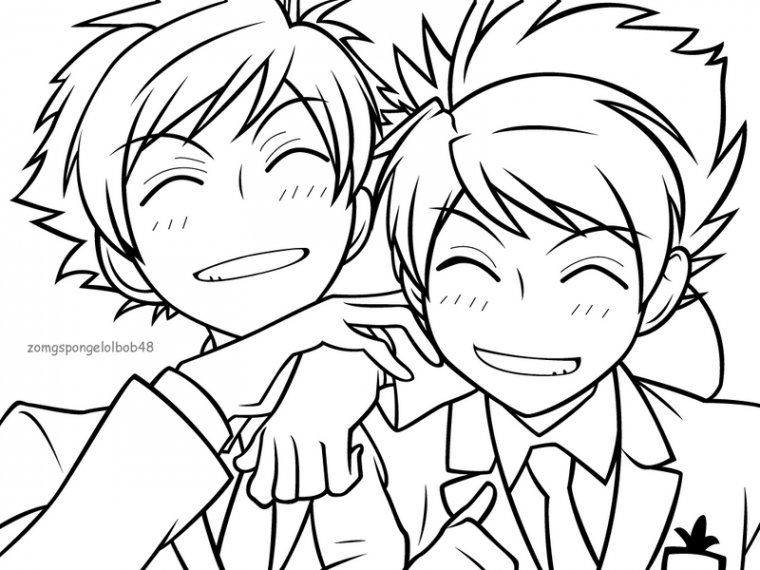 ouran highschool host club coloring pages