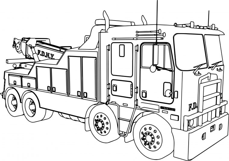 tow truck coloring page