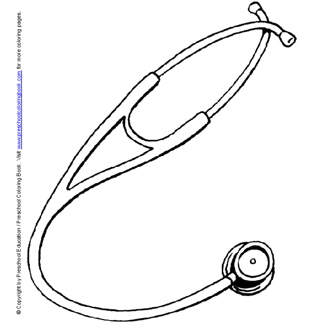 stethoscope coloring page