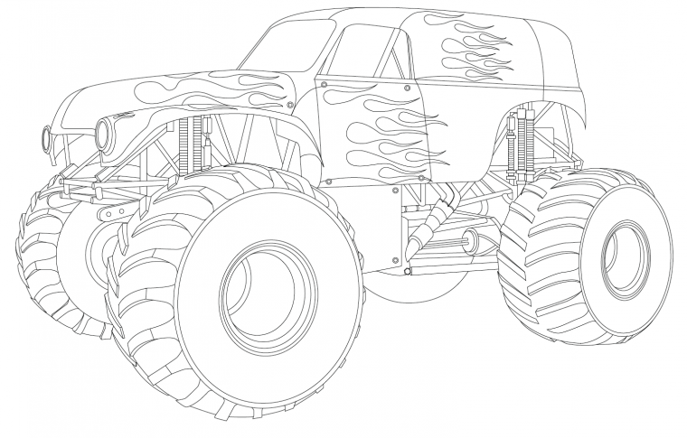 grave digger monster truck coloring page