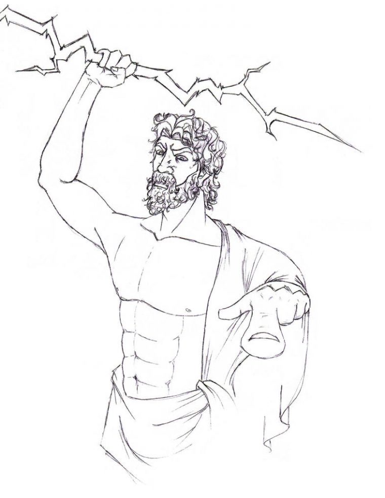 zeus coloring page