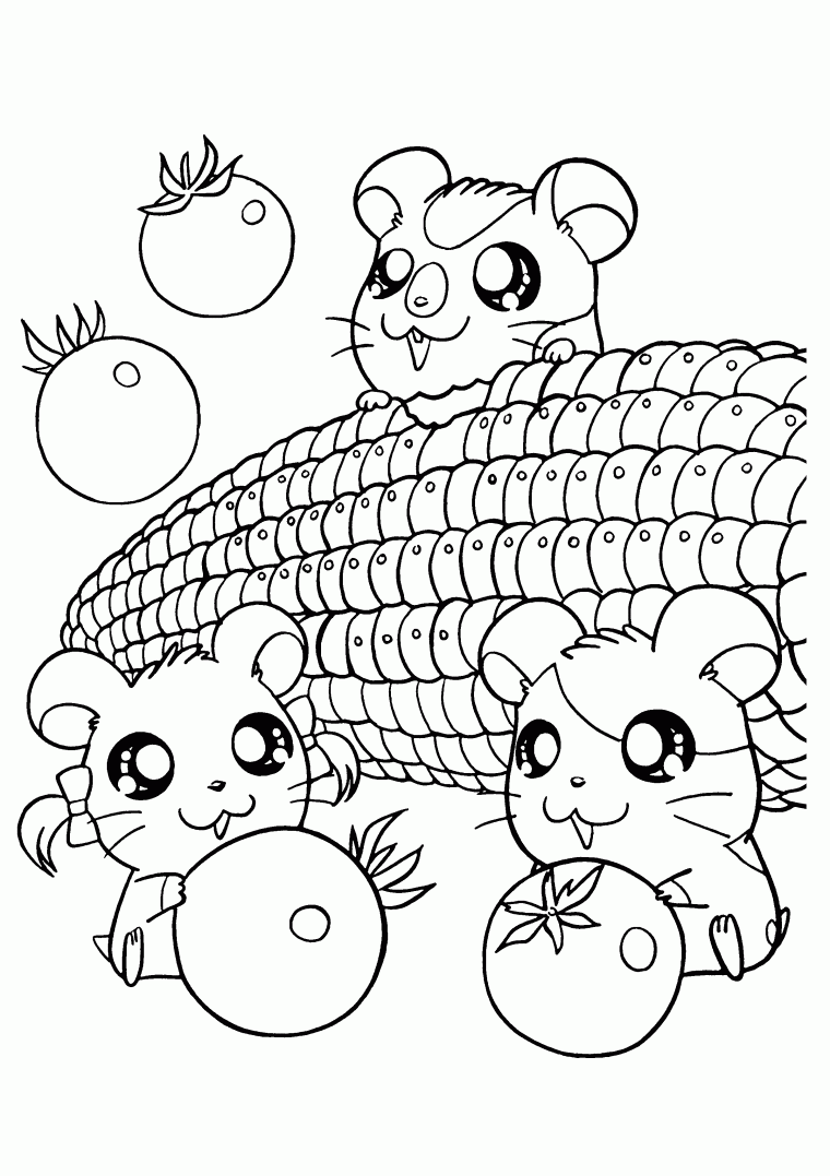 cute kawaii food coloring pages