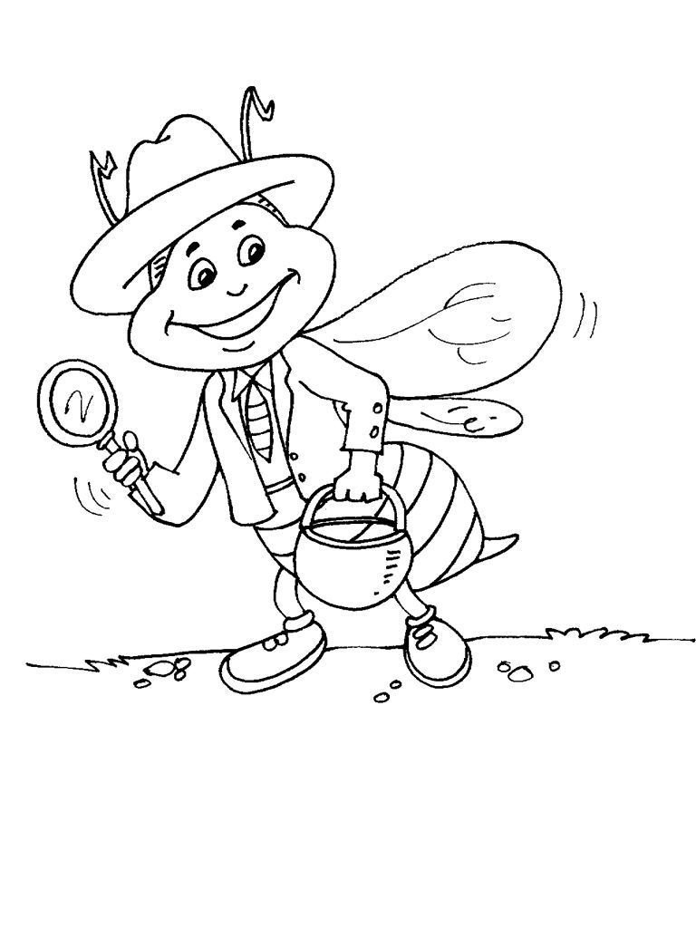 Coloriage Abeille 24 - Coloriage Abeilles - Coloriages Animaux tout Video Coloriage