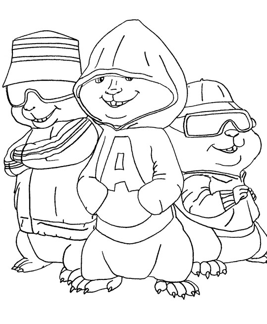 Coloriage Chipmunks 6 Gratuit À Imprimer En Ligne à Coloriage Alvin Et Les Chipmunks À Imprimer