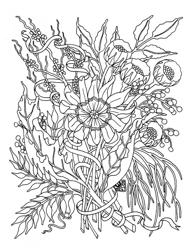 Coloriage Fleurs Adultes Dessin Gratuit À Imprimer pour Coloriage Adulte À Imprimer Pdf