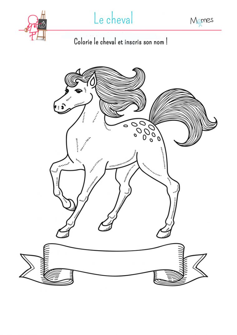 Coloriage Le Cheval | Momes intérieur Video Coloriage