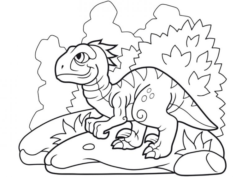 Coloriage : Le Dinosaure Sur Son Rocher encequiconcerne Coloriage En Ligne Maternelle